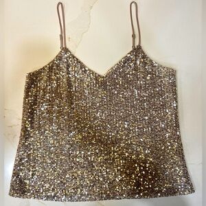 Banana Republic gold, sequined blouse
